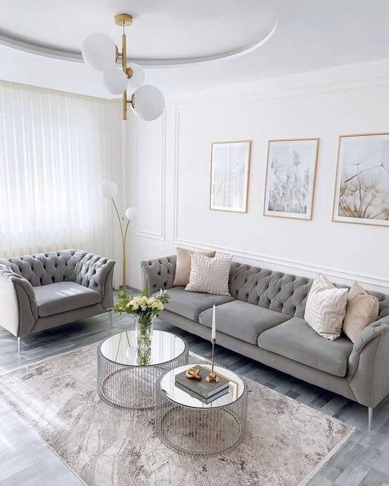 livingroom sofa set with gray color modern design