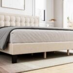 simple bed with headbord