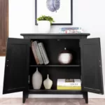 PlushPanache Velvet Foyer Cabinet