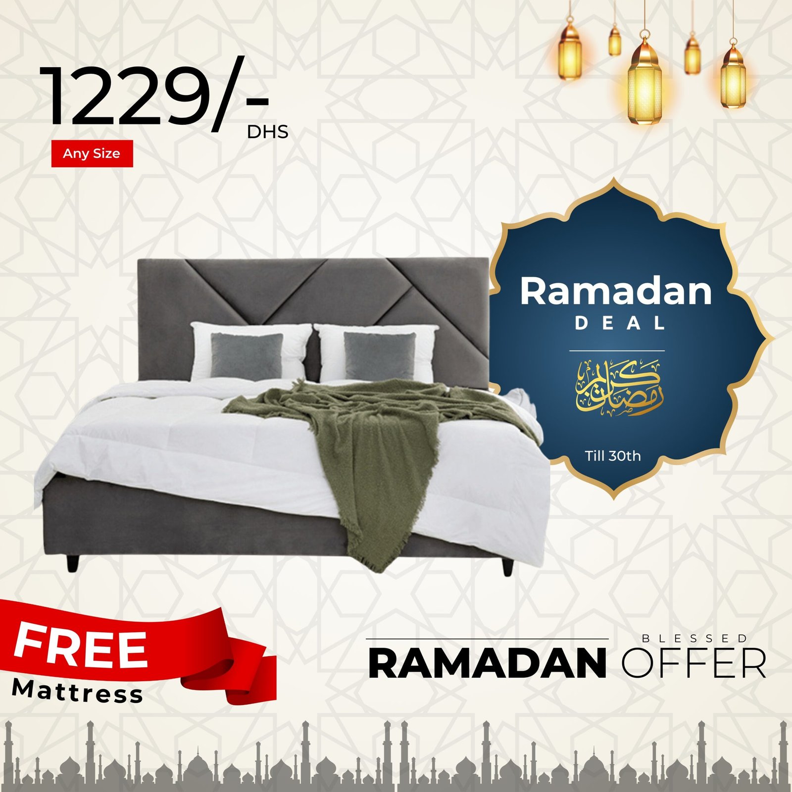 ramadan offer 1229 beds bedroom cheapest beds Dubai UAE