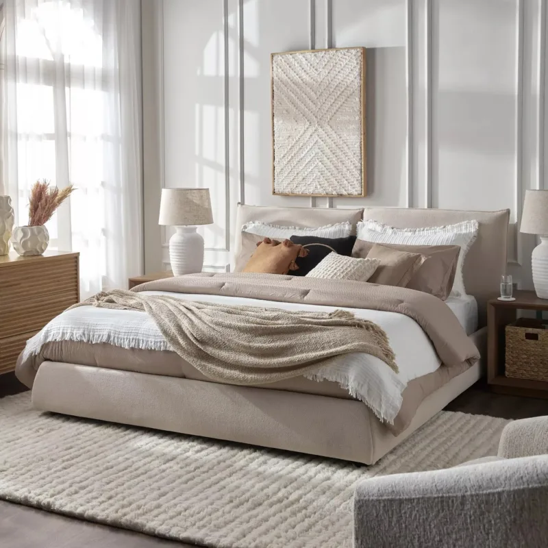 Double Cushion Headboard Bed