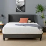 Upholstered Winged Headboard Bed