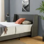 Upholstered Winged Headboard Bed