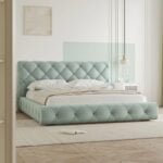 Tufted leather Modern Bed