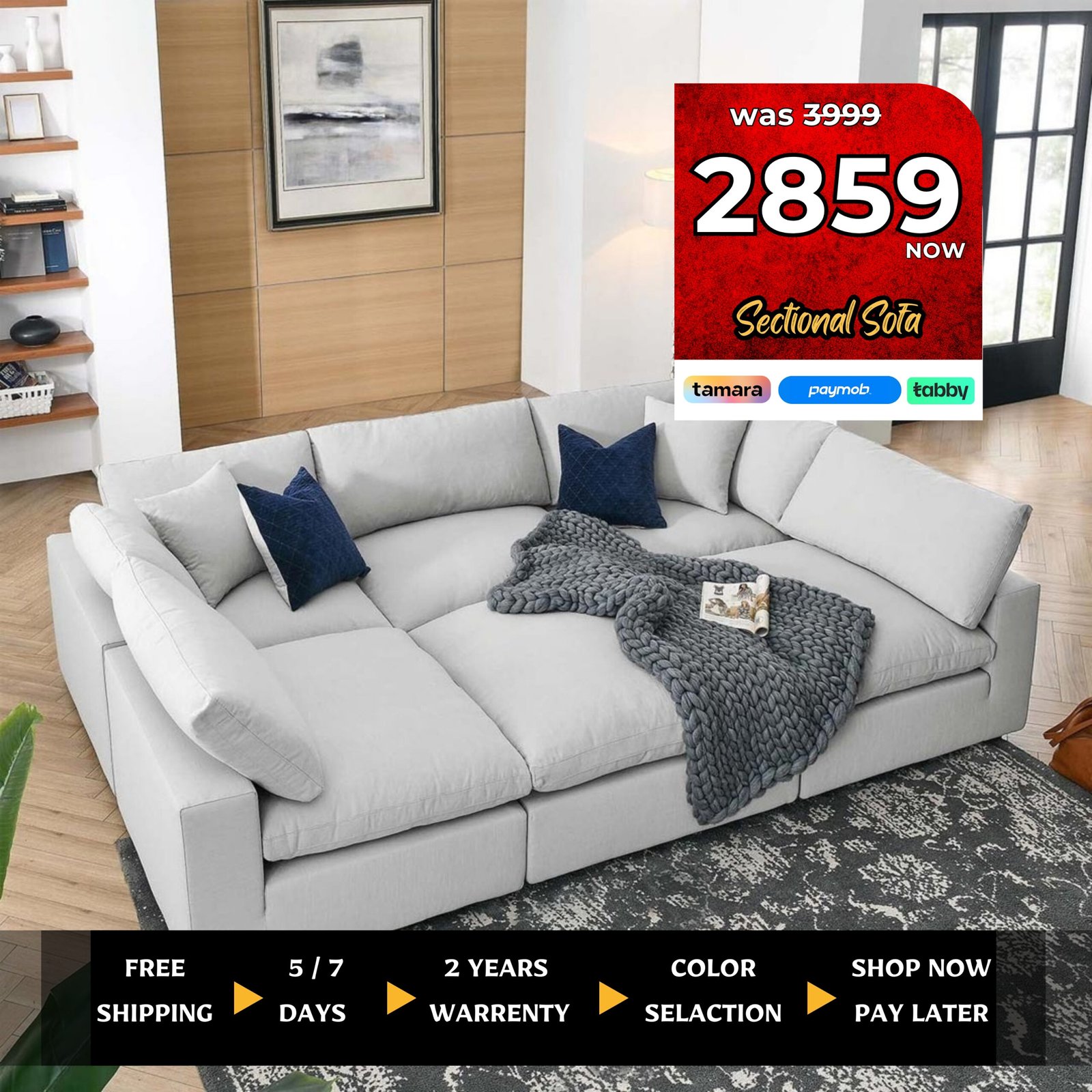 Turn your bedroom into a haven of comfort with our Deal of the Month! Get our exclusive bed and mattress for just 1299 AED. Act fast to elevate your home with style and comfort at an unbeatable price. Don't miss out on this limited-time offer! Visit our showroom or shop online now to claim your deal before it's gone.