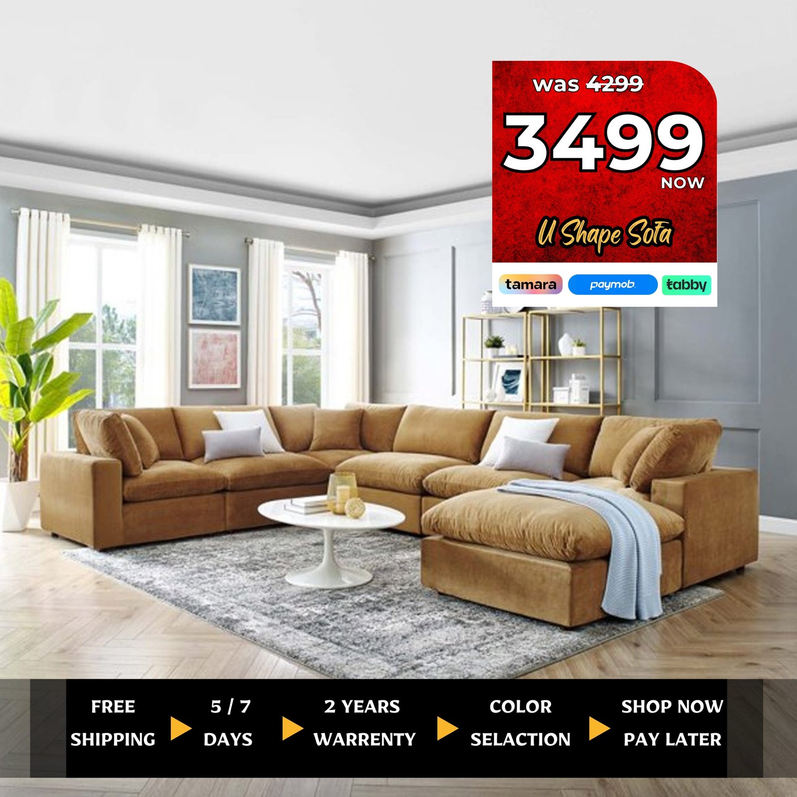 Turn your bedroom into a haven of comfort with our Deal of the Month! Get our exclusive bed and mattress for just 1299 AED. Act fast to elevate your home with style and comfort at an unbeatable price. Don't miss out on this limited-time offer! Visit our showroom or shop online now to claim your deal before it's gone.